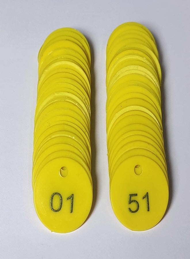 MOREL Yellow Embossed Plastic Round Shape Token Coin with Hole USE for Shop, Board Games, Stores, House, School.|1 to 500 Numerical Coins. - Image 3